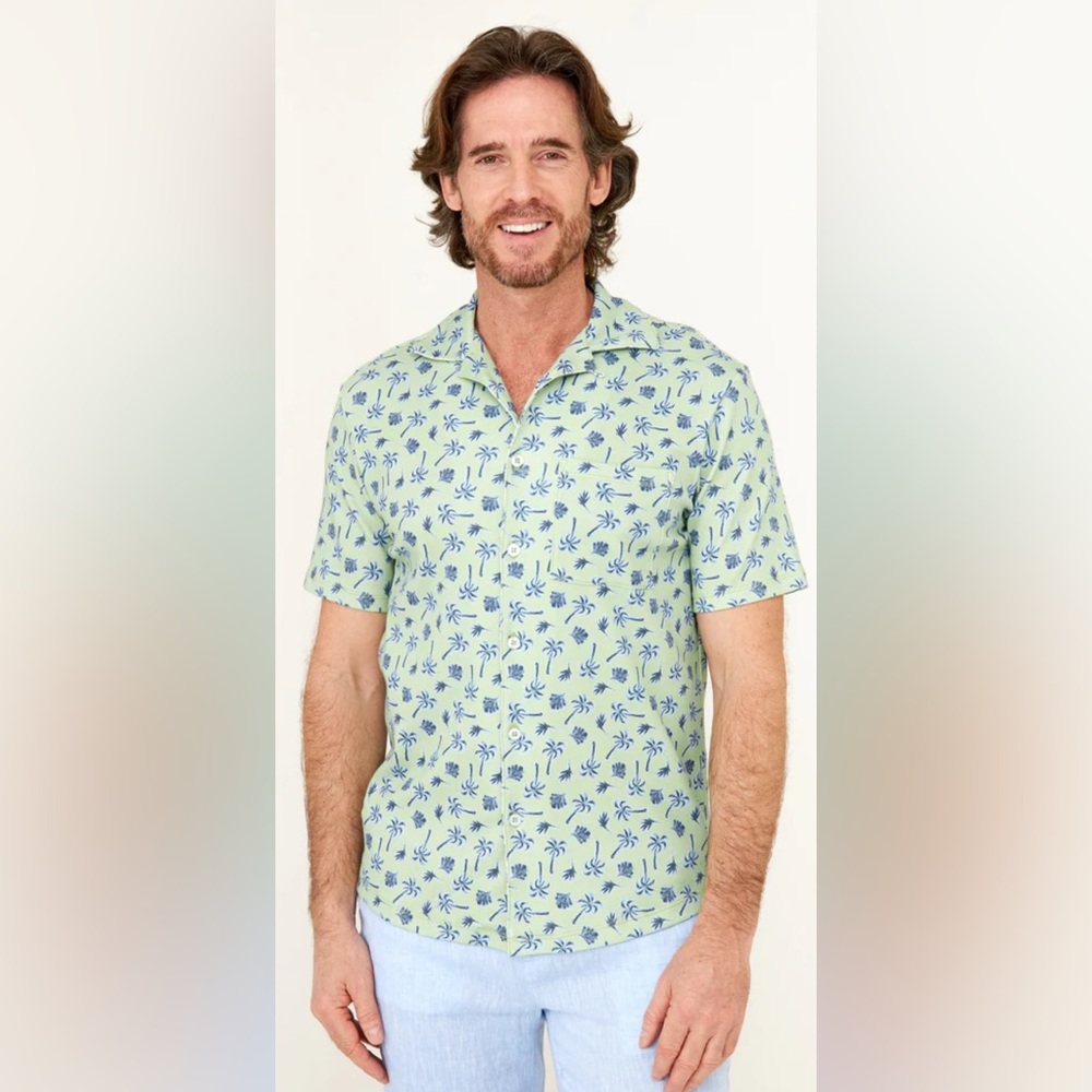 HIHO | Nico Camp Shirt Crazy Palm Print Men’s Button Down Shirt Sz XL‎